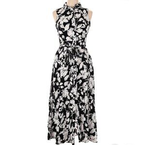 NWT Ellen Tracy Maxi Dress- Women's Size Small- Black and White Floral